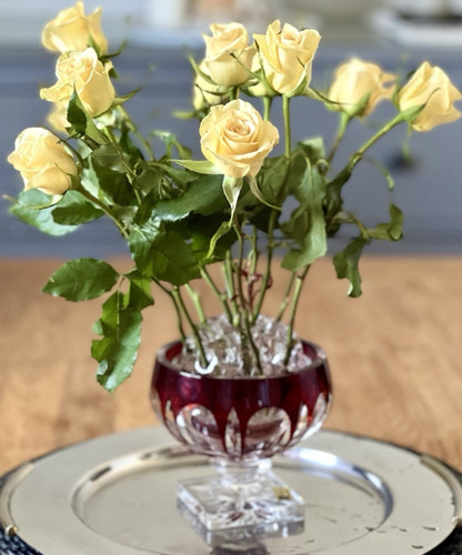 Vintage rubinrote kristall - rubinrote,