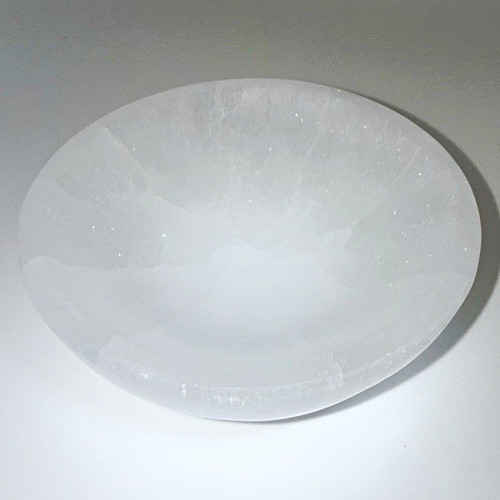 Runde selenit kristall schale - selenit,