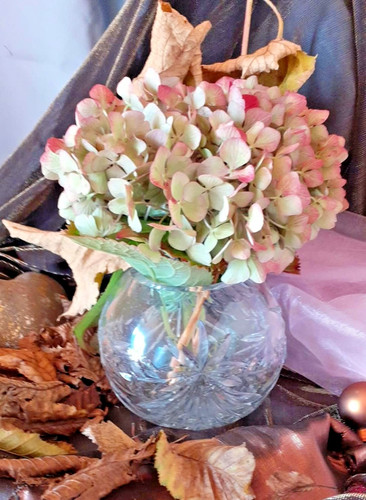Vintage bleikristall kugelvase - vintage,