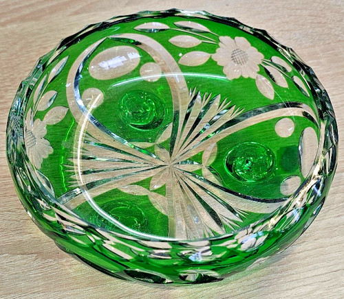 Bleikristallschale grün mit